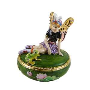  Wise Fairy & Frog Trinket Box Bejeweled