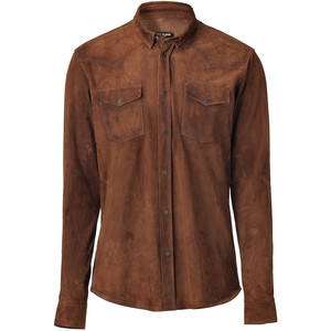 BALMAIN FW11 GOATSKIN SUEDE LEATHER COWBOY SHIRT NWT  60% DECARNIN 