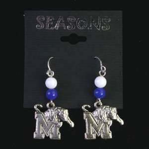  Memphis Tigers Beaded Wire Logo Earring NCAA College 