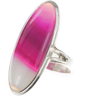 ASTONISHING BOTSWANA AGATE RING 925 SILVER 8 1/2 7.8 g  