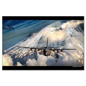  AC 130 Flares   Military Large Poster by 