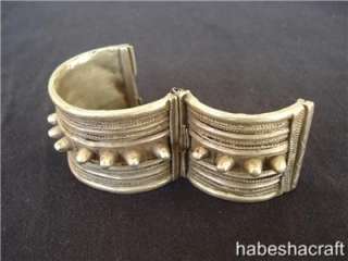 Old African jewelry, Ethiopian handmade metal bracelet  