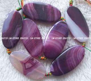 25x50mm Purple Agate Oval Beads 15.5  