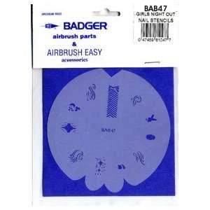  Badger Airbrush BAB47 GIRLS NIGHT OUT NAIL STENCIL BADGER 