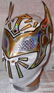 WWE SIN CARA Officially Licensed White / Gold Replica MASK  