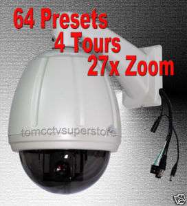 CCTV 64 Presets 27x PTZ Dome Camera Sony CCD, Pelco D/P  