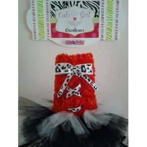 Tutu Dress for Babies and Pets w/ Red, White & Black Animal Print 