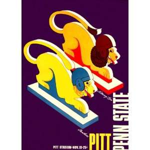 Historic Game Day Program Cover Art   PITT (H) VS PENN STATE 1938 AT 