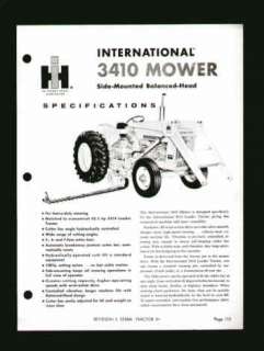 IH International 3410 Mower+3414 Tractor Specs Data IHC  
