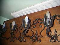 wrought iron gothic medieval hand forged flower sconces  