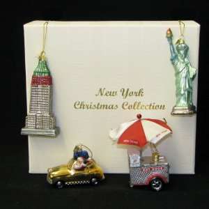  Set of 4 Noble Gems Iconic New York City Glass Christmas 