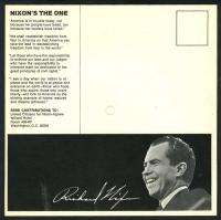 RICHARD NIXON Phonograph Record Postcard 1968 Speech  