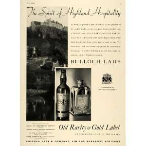  1935 Ad Bulloch Lade & Co. Old Rarity Whisky Scotland 