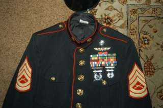 US Marine Corps Dress Blue Uniform 37L RECON USMC  