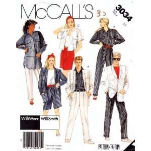  McCalls 3034 Sewing Pattern Willi Smith Jacket Shirt 