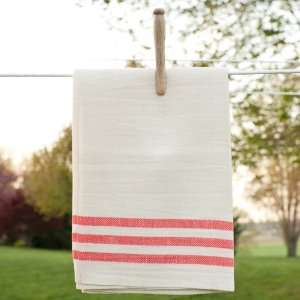  Linen/Cotton Towel Orange Border Stripes