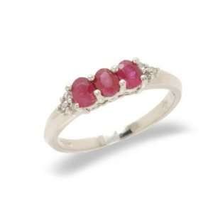 14K Gold Diamond and Ruby Ring Size 7 Enchanted Jewelry 