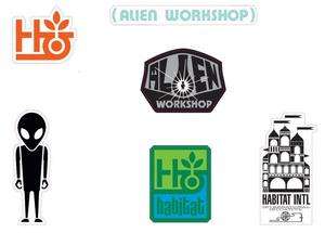 ALIEN WORKSHOP / HABITAT Sticker set 6 sticker styles  