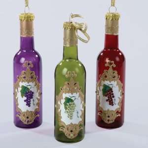 Club Pack of 12 Tuscan Winery Glass Wine Bottle Christmas Ornaments 5 