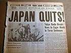 japan surrenders newspaper  