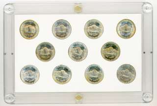 11 World War II Era Jefferson Nickels Silver Coins   