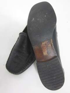STUART WEITZMAN Black Leather Lizard Loafers Flats 7  