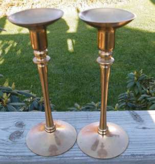 VINTAGE ANTIQUE EARLY WILLIAMSBURG BRASS 9 SQUARE CANDLE CANDLESTICK 