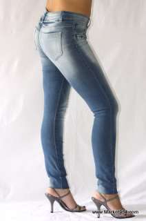 Women Skinny Jeans Light Stone Wash STRETCH Denim BUY CELLO blue jean 