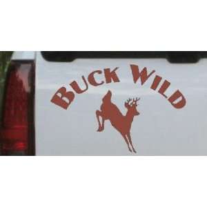 Brown 12in X 7.9in    Buck Wild Hunting And Fishing Car Window Wall 