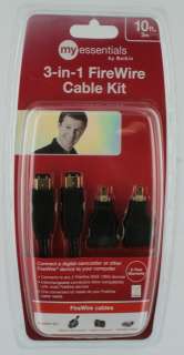 Belkin My Essentials 3 in 1 FireWire Cable Kit 10 ft  