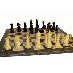   Crown Chessmen and Maple Chessboard with 4.5in King