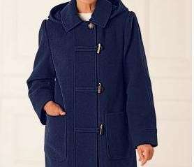 women s duffle hooded coat wool blend plus sizes are