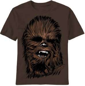 Star Wars Chewbacca Head Chewy Wookie Brown Tee Shirt Sizes S 2XL 