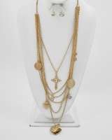 Sale Prices Silver Gold Tone Necklace & Earring Set  