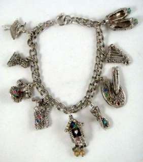 Vintage 3D Loaded Chunky Charm Bracelet Made in Germany  