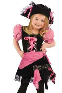 Girls Pink Punk Pirate Kids Toddler Halloween Costume  