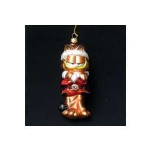  Polonaise Garfield in Santa Suit Glass Christmas Ornament 