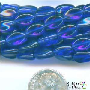   Glass Beads Oval Twist 6x9mm 38pc Indigo Blue Arts, Crafts & Sewing