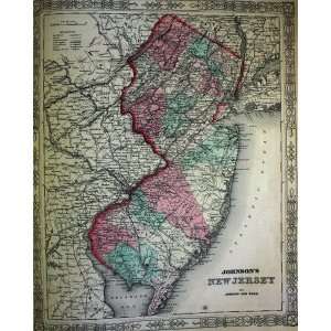  Johnson Map of New Jersey (1863)