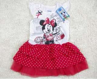 Girl Kids1 7Y Princess Minnie Mouse Costume Summer Top Fairy Dress 