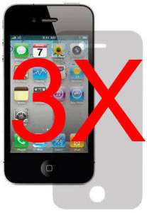 New 3X Apple iPhone 4 screen protector OneYear Warranty  