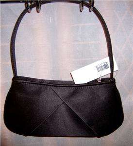 La Regale Wms Satin Evening Handbag w/strap Black NWT  
