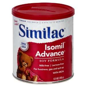 Similac Isomil Advance Soy Baby Formula Powder, 12.9 oz (Pack of 3 