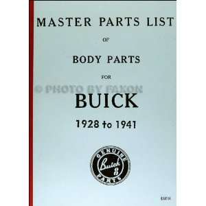   1928 1941 Buick Body Parts Book Reprint Faxon Auto Literature Books