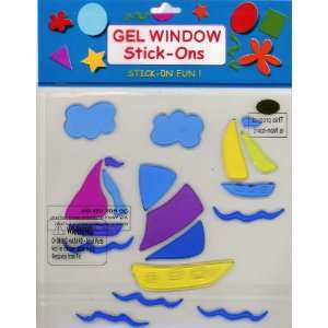  Sailboats Nautical Scene Gel Window Clings