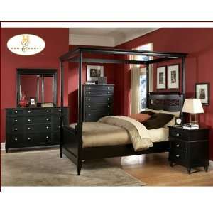  Homelegance Bedroom Set with Canopy Bed in Black Straford 