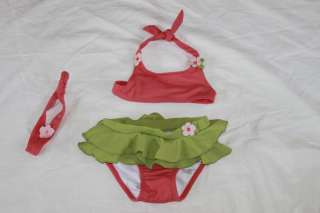 Gymboree Hula Baby Aloha Sunshine 2 Piece Ruffled Skirt Bathing Suit w 