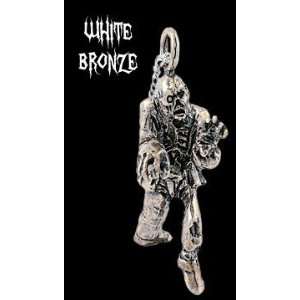  White Bronze Zombie Necklace   Zombie Jewelry  09 