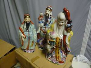 Gods wisemen china porcelain fuk luk sau immortals statues figurines 
