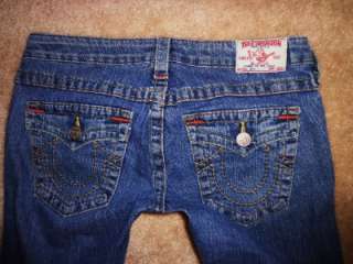 True Religion Joey Low Rise Stretch Flap Pocket Twised Flare Jeans euc 
